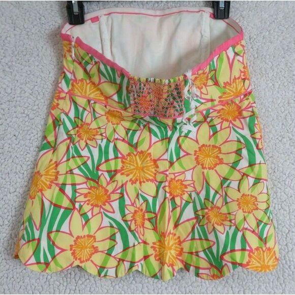 Womens Lilly Pulitzer Cael Top Poplin Tube Top 4 Multi-Color Floral Size 6 - Picture 3 of 7